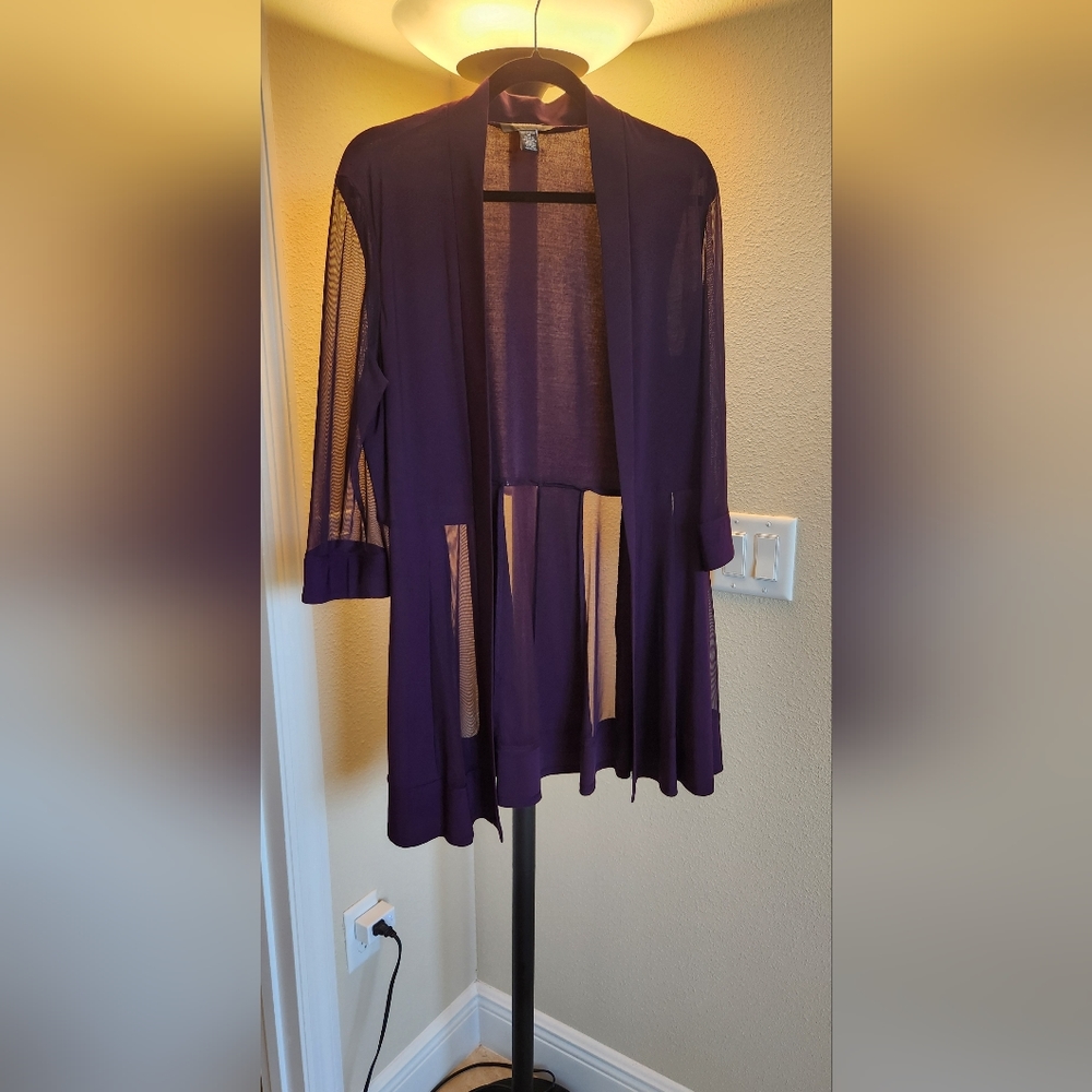 R&M Richards beaded neck dress with sheer jacket - Picture 7 of 8